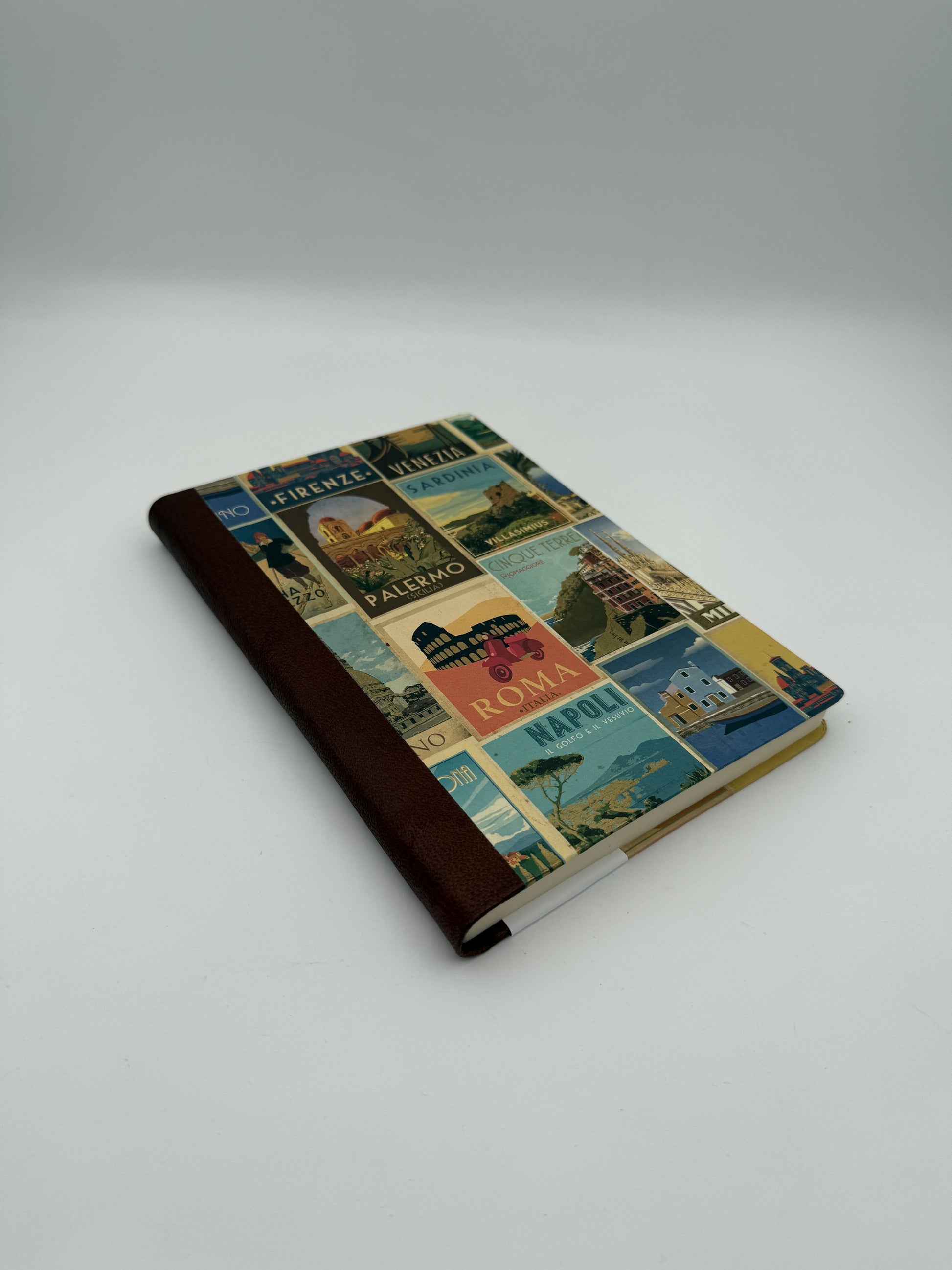 Hardcover Notebook – Italian Cities with Brown Leather Binding