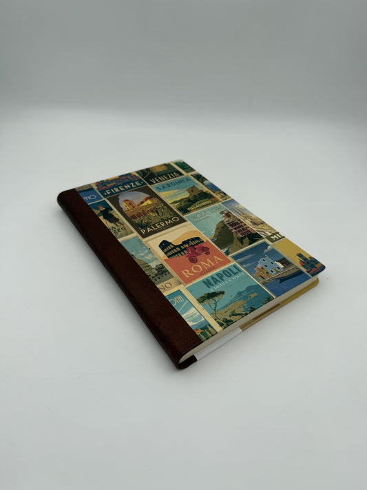 Hardcover Notebook – Italian Cities with Brown Leather Binding