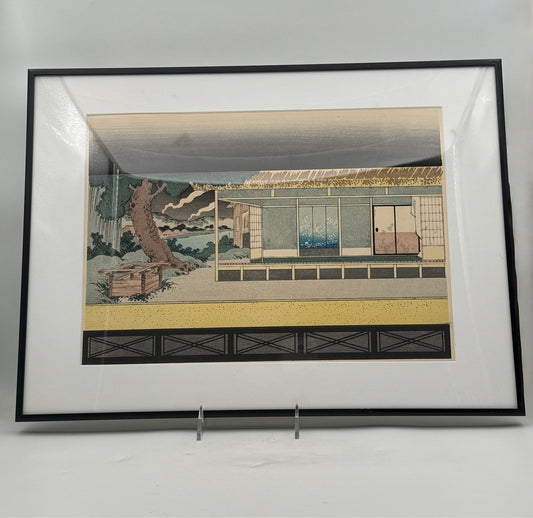 Framed Japanese Home Woodblock Print