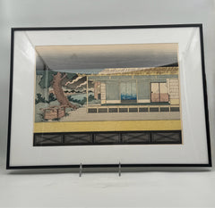 Framed Japanese Home Woodblock Print