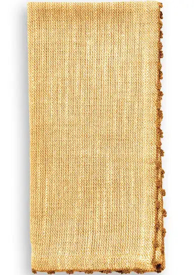 Knotted Edge Ochre Cotton Napkin