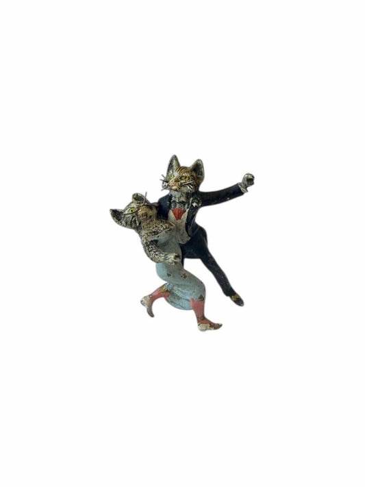 Vienna Austria Miniature Bronze Cats Doing Tango Figurine