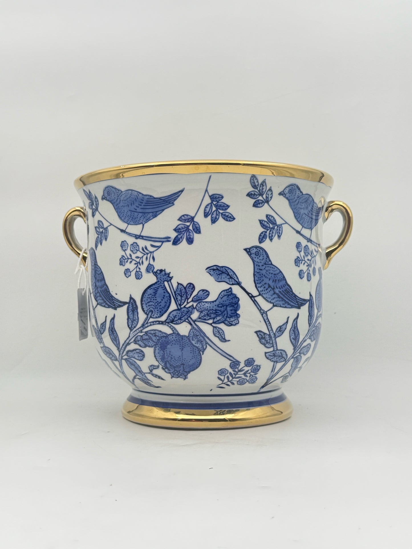 Blue And White Bird Cachepot