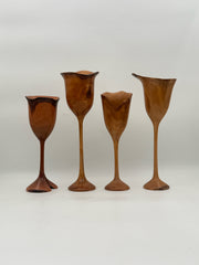 Hand Turned Wood Wine Glasses- Set Of 4