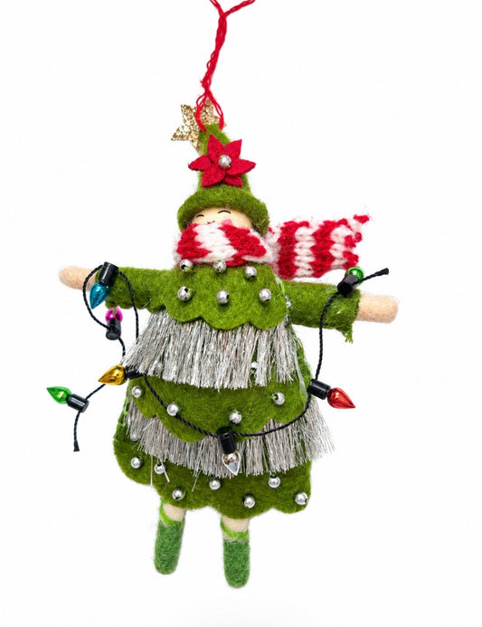 Pixir Ornamrnt in Christmas Tree clothes
