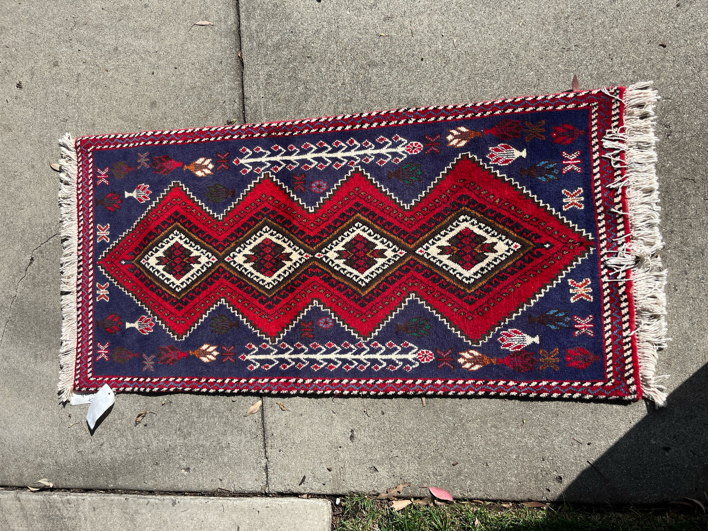 Vintage Shiraz Hand Knotted Wool Rug Tribal Persian Runner Carpet