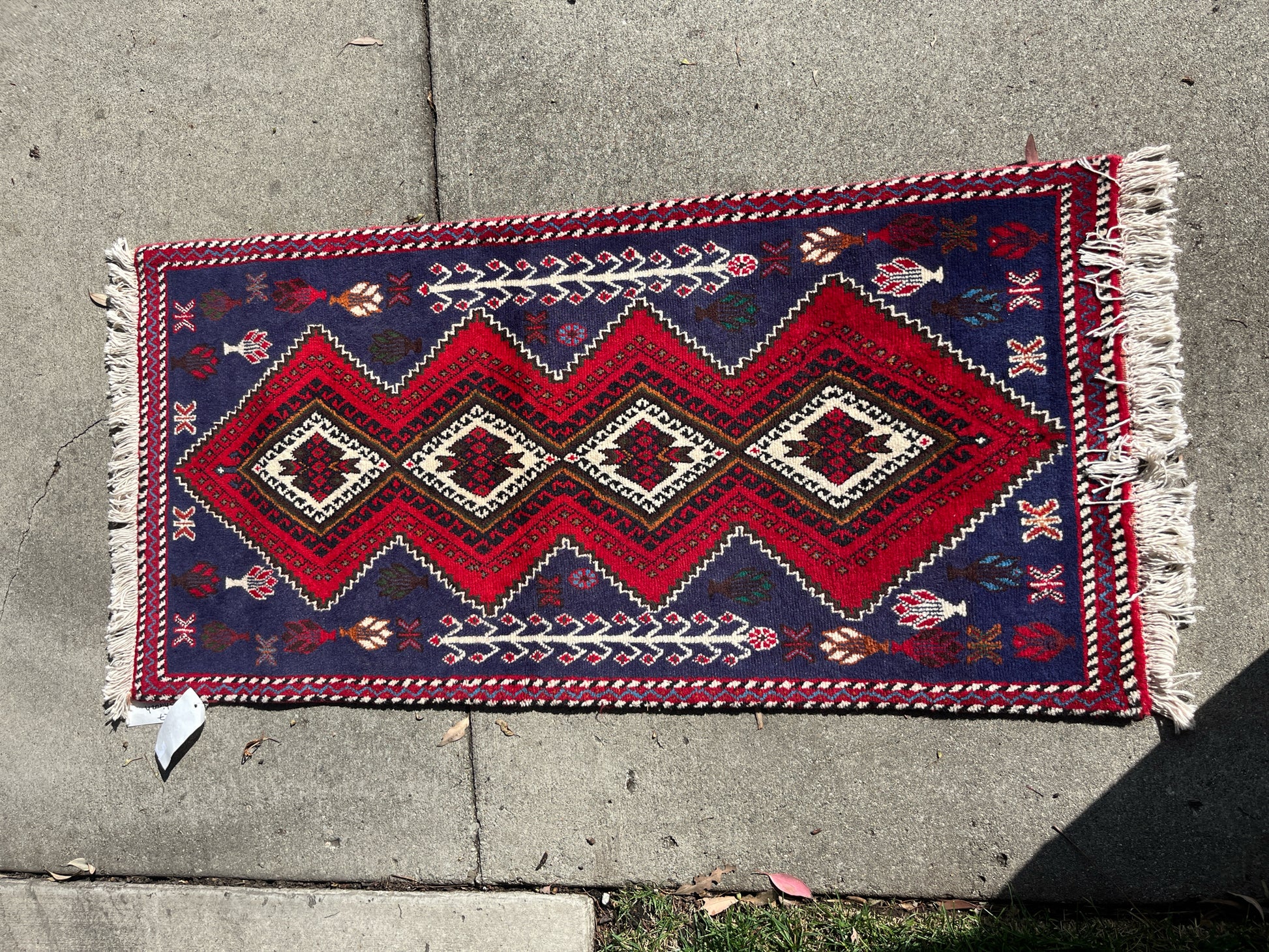 Vintage Shiraz Hand Knotted Wool Rug Tribal Persian Runner Carpet
