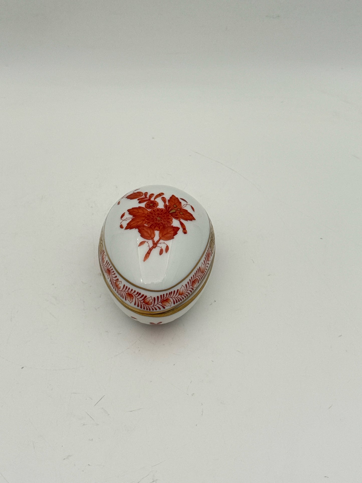 Herend Chinese Bouquet Egg Shaped Box