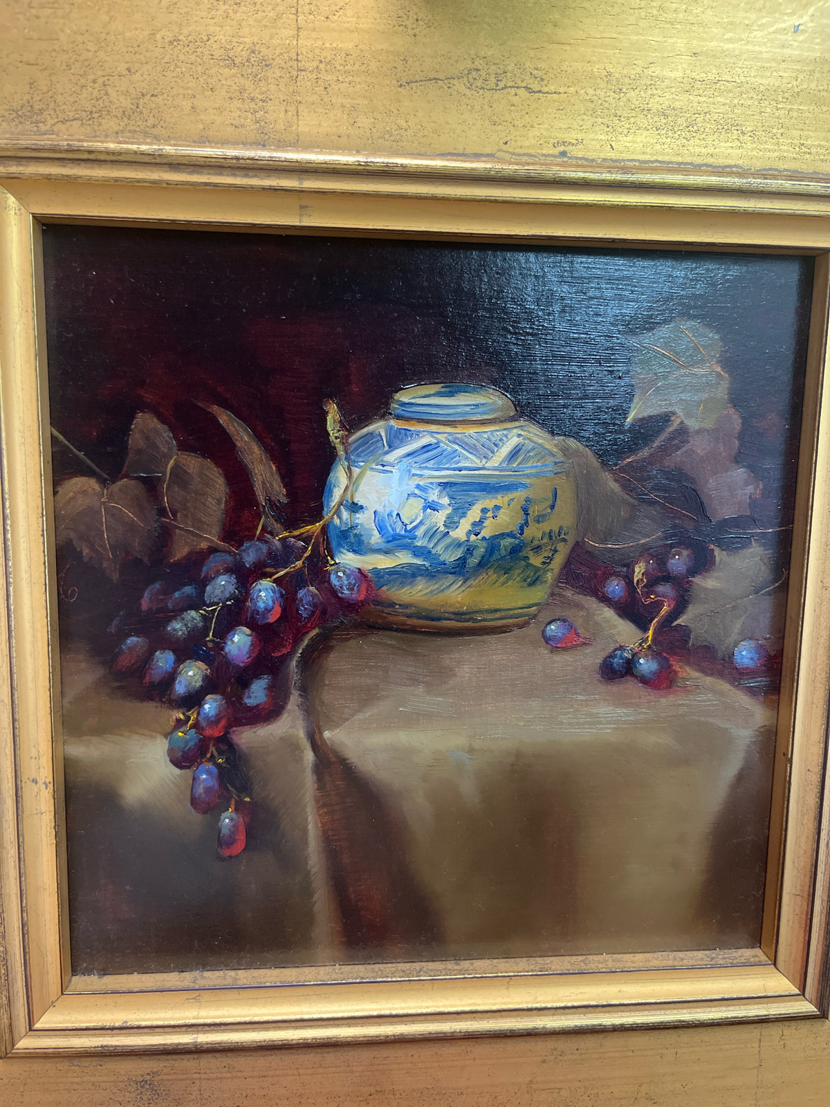 Still Life with Blue snd White Jar and Grapes