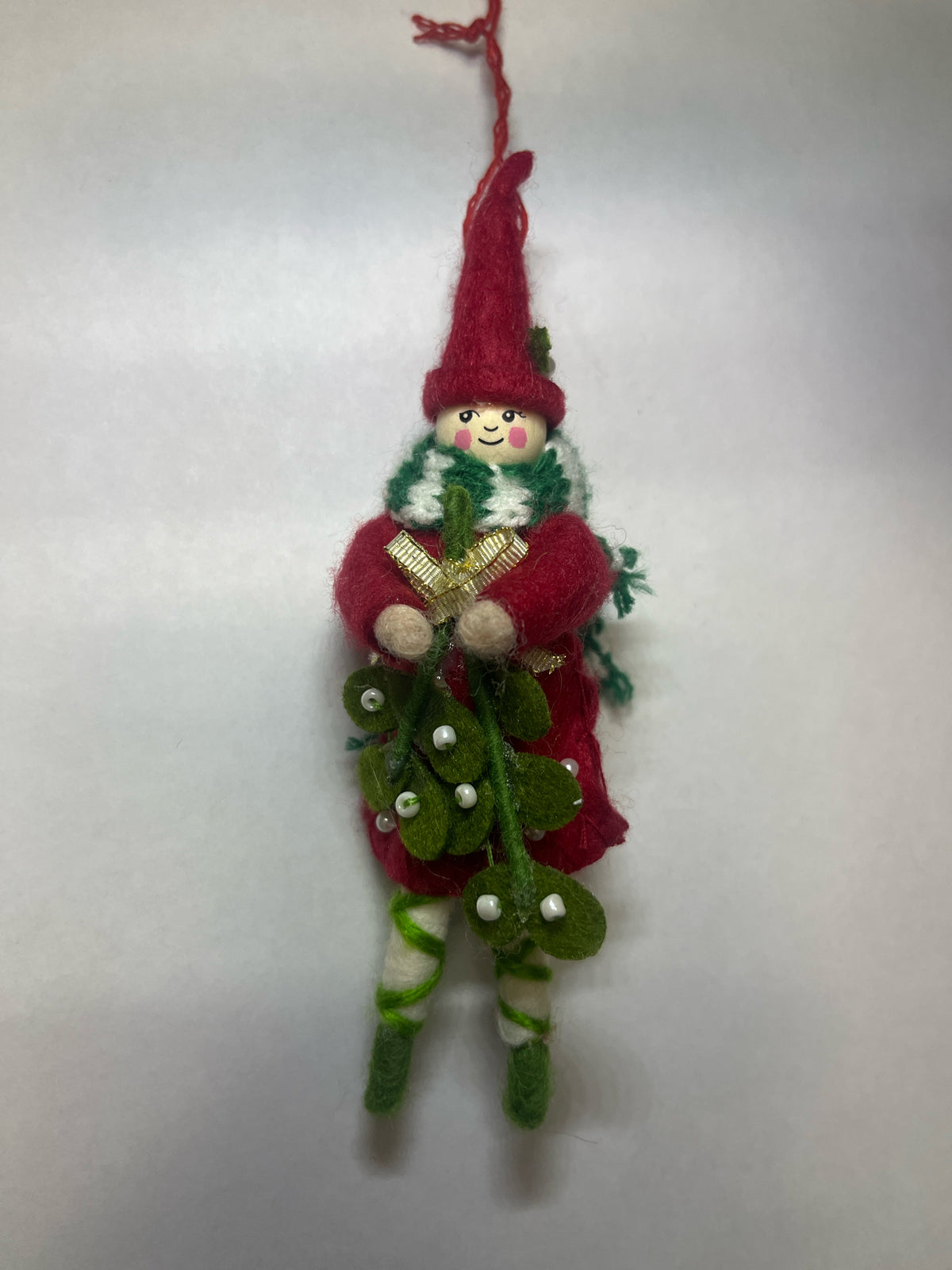 Pixie Ornament with Scarf abd Spray