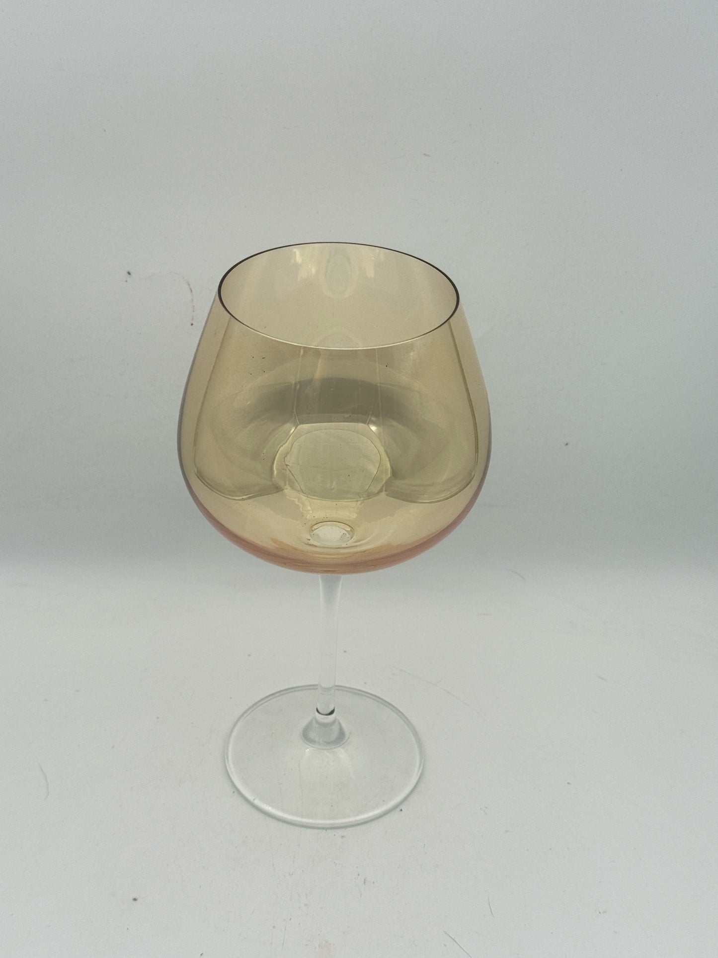 Yellow Iridescent Balloon Wine Glasses- Set Of 4