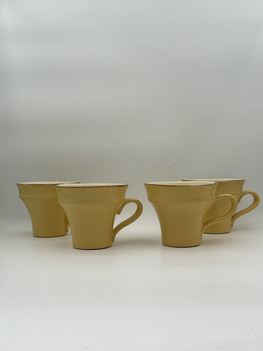 Vietri Cucina Fresca Saffron Yellow Mugs- Set Of 4