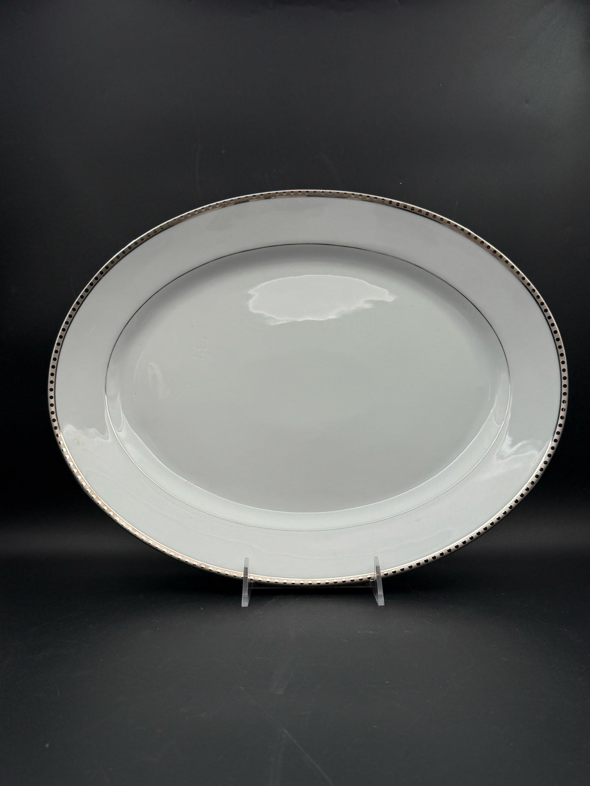 Tiffany  & Co "Platinum Band" Oval  Platter With Box