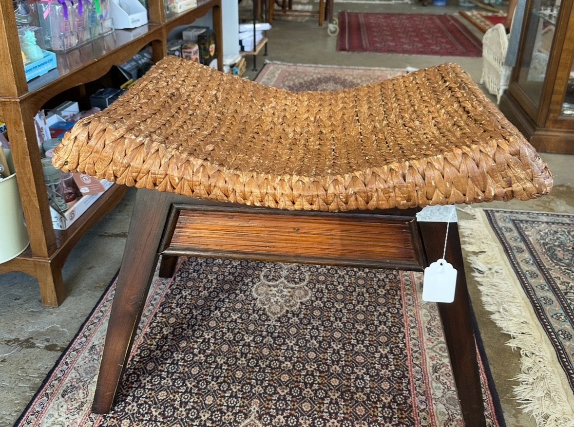 Vintage Rattan Bench - Pier One 25W X 20H X 167D