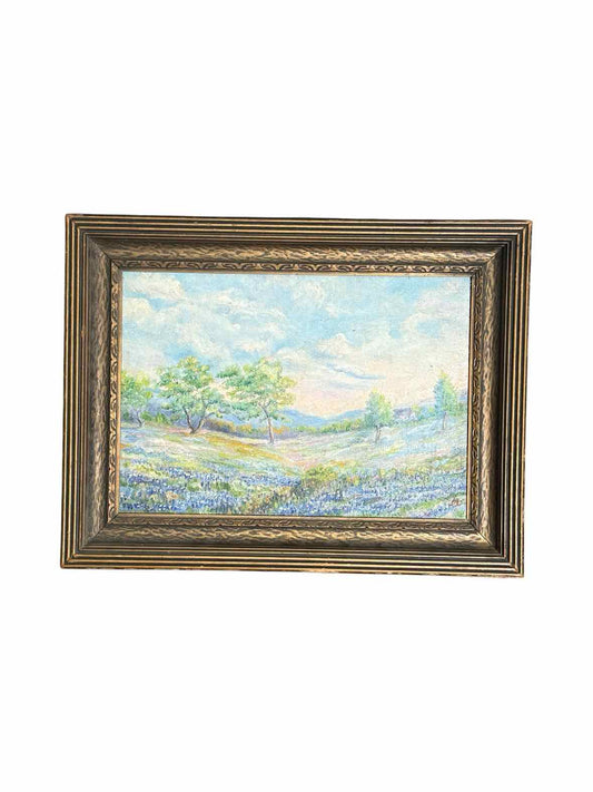 Bluebells In The Texas Hills Framed Painting