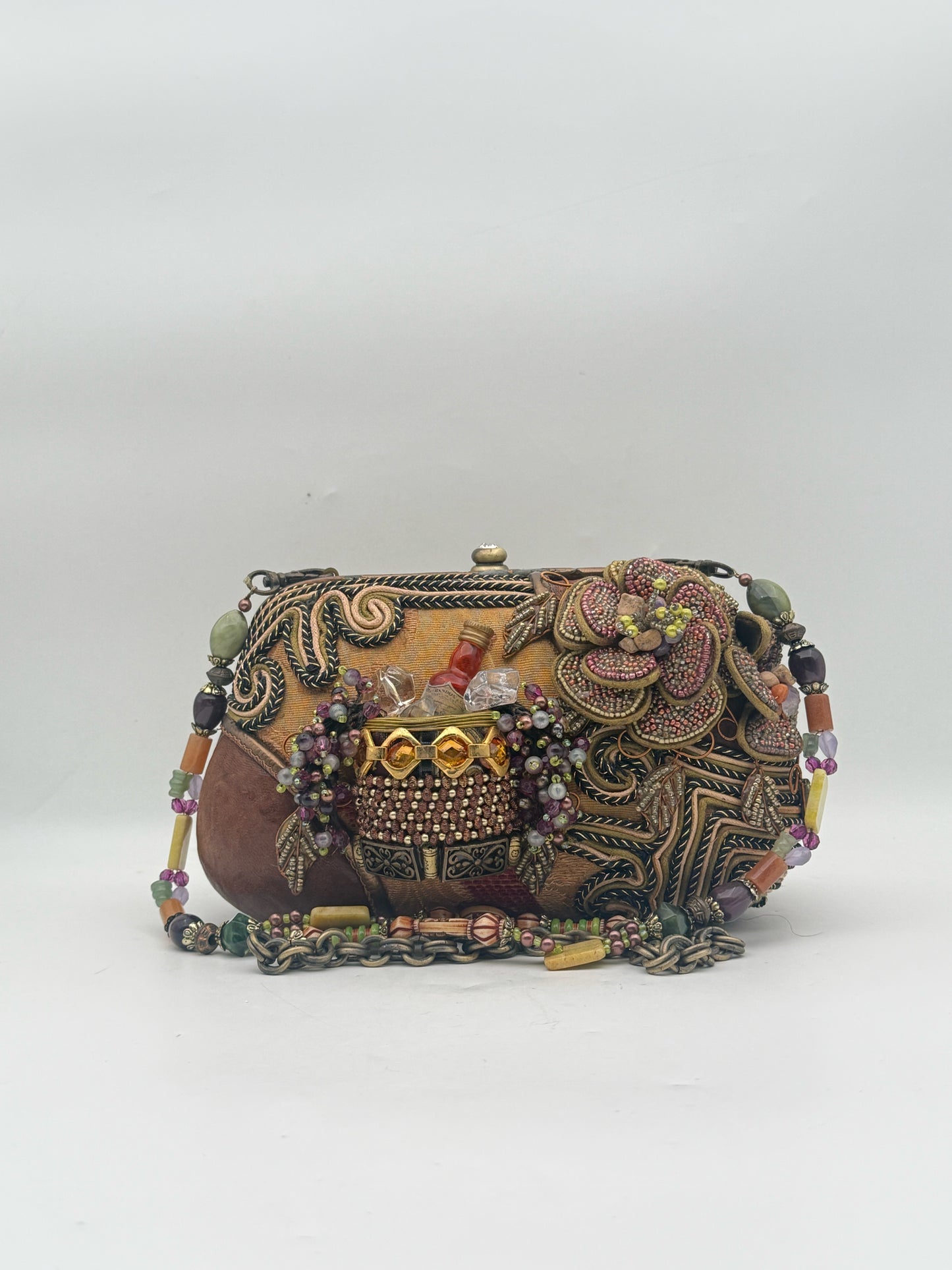 Mary Frances Convertible Clutch/Purse With Champagne Bottle Detail