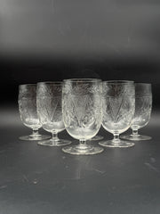 Vintage Short Stem Crystal Goblets- Set Of Six