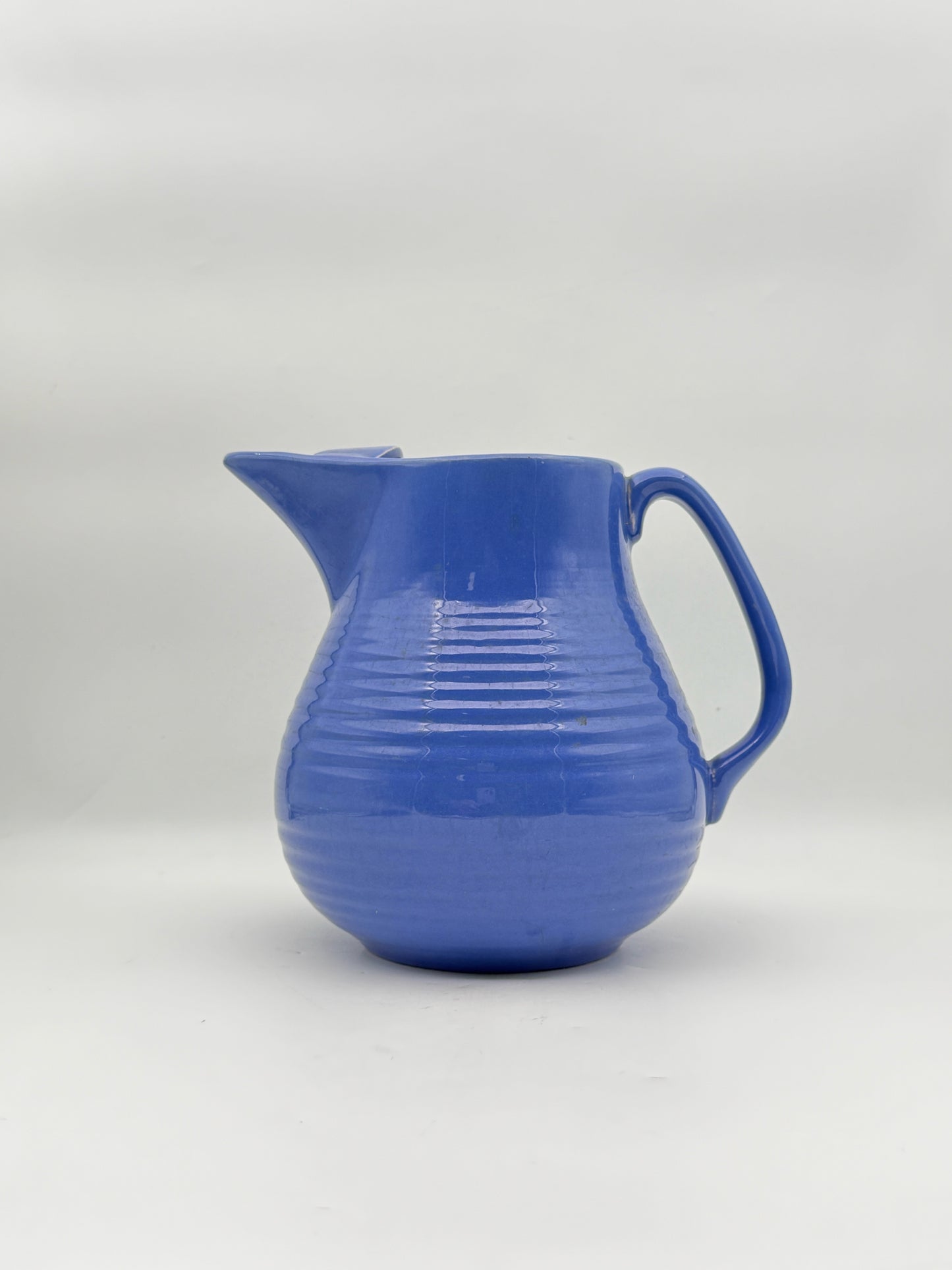 1930's Bauer Blue Ring Ceramic Pitcher