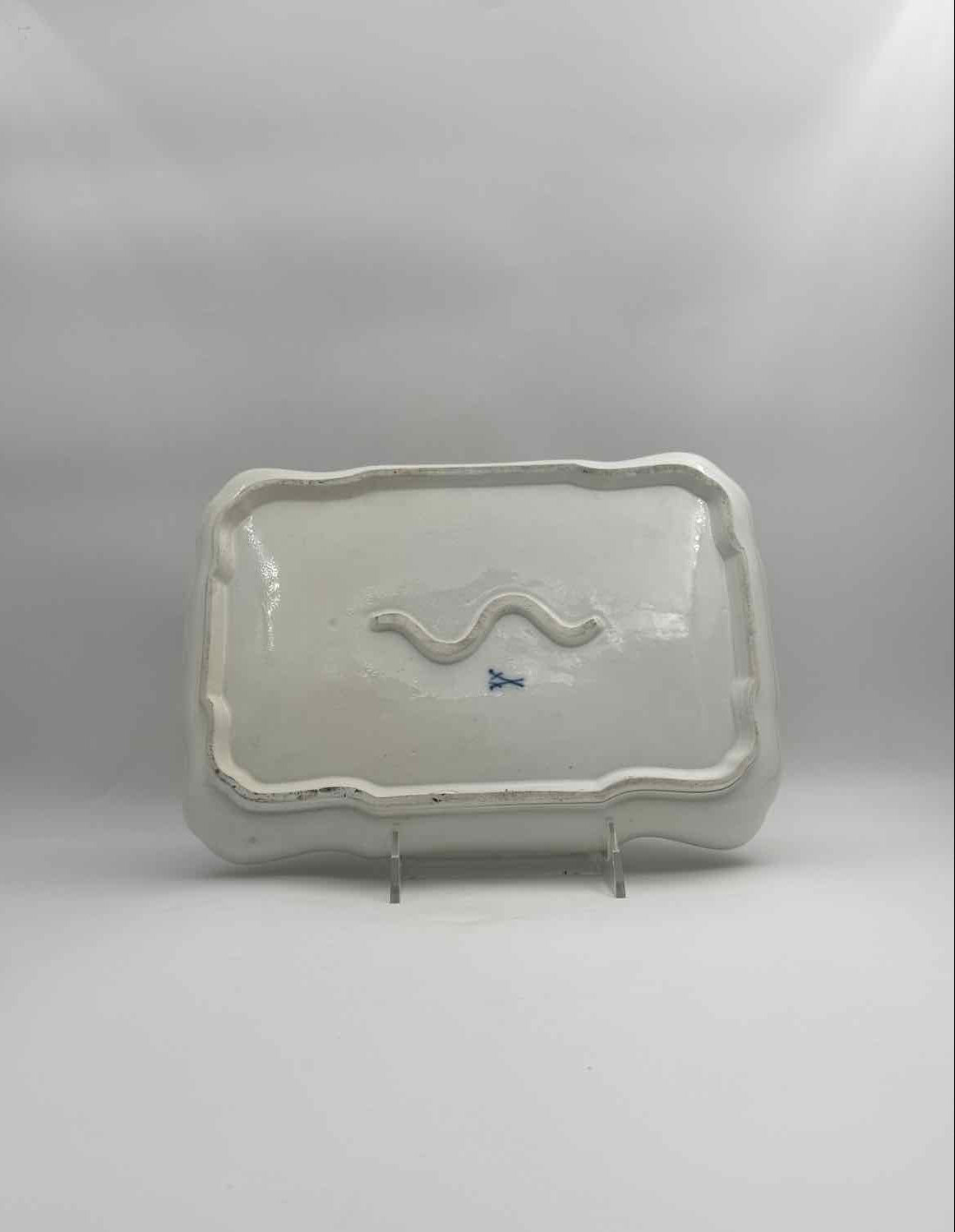 Vintage Porcelain Cherub Vanity Tray Navy Blue Gold Gilt Dish Decor