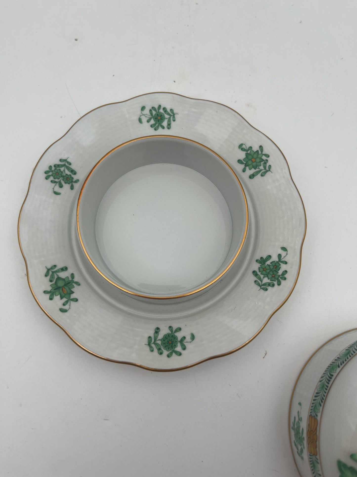 Herend Butter Dish Chinese Bouquet Green
