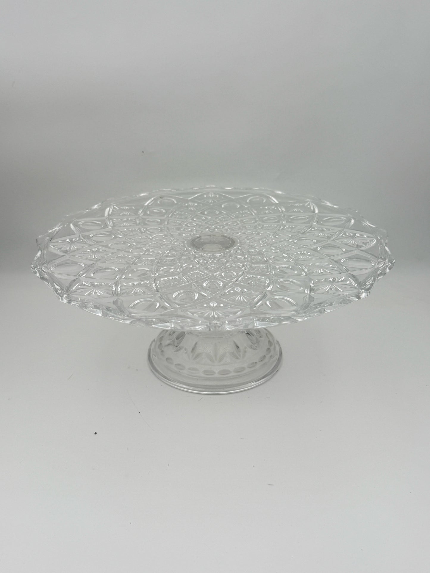 Vintage Crystal Glads Pedestal Cake Plate