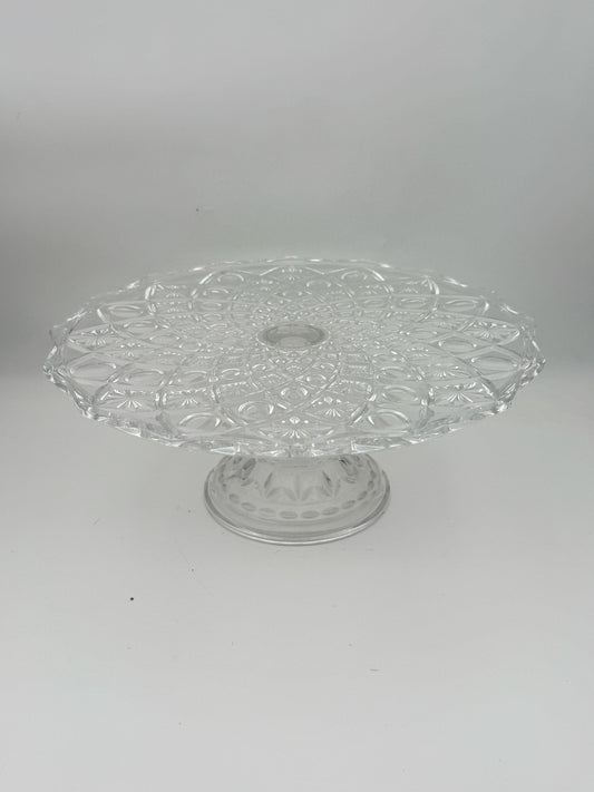 Vintage Crystal Glads Pedestal Cake Plate