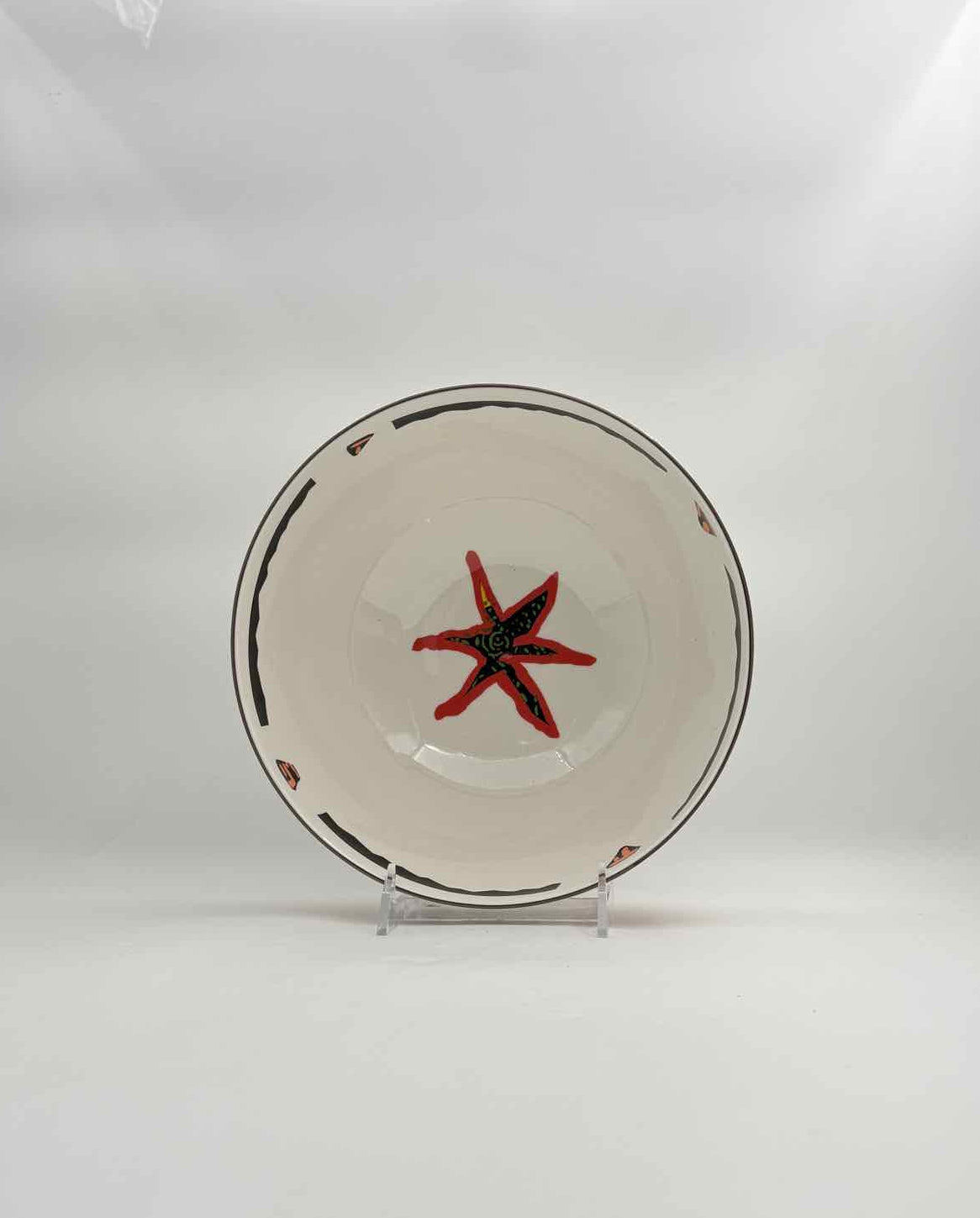 Vintage Nikko Perception Ceramic Serving Bowl Japan Abstract Design