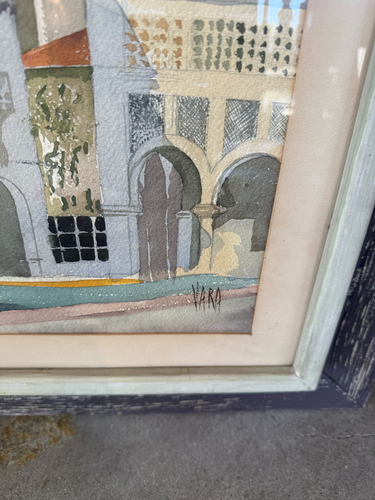 Framed Watercolor Of Malaga Cove By Vara