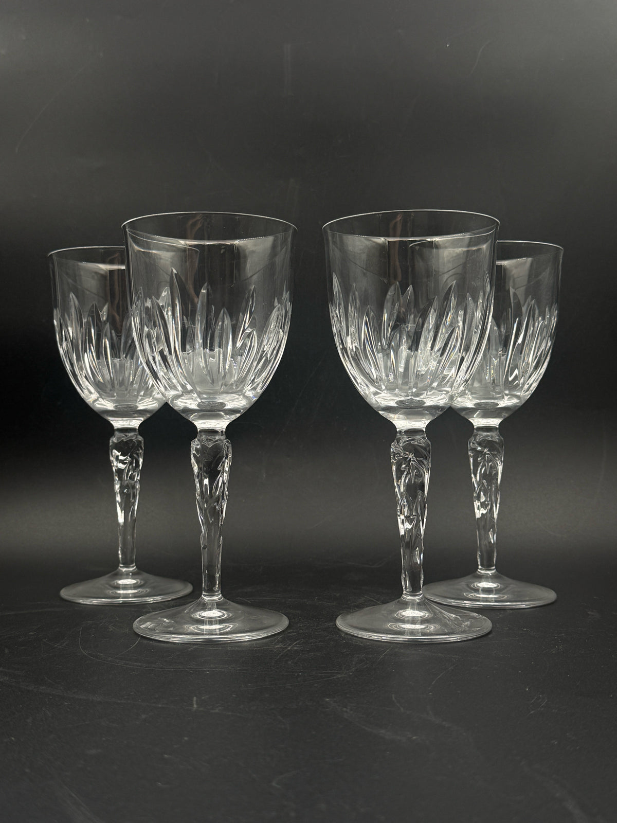 Tiffany & Co  "Crysanthemum" Crystal Wine Glasses- Set Of 4