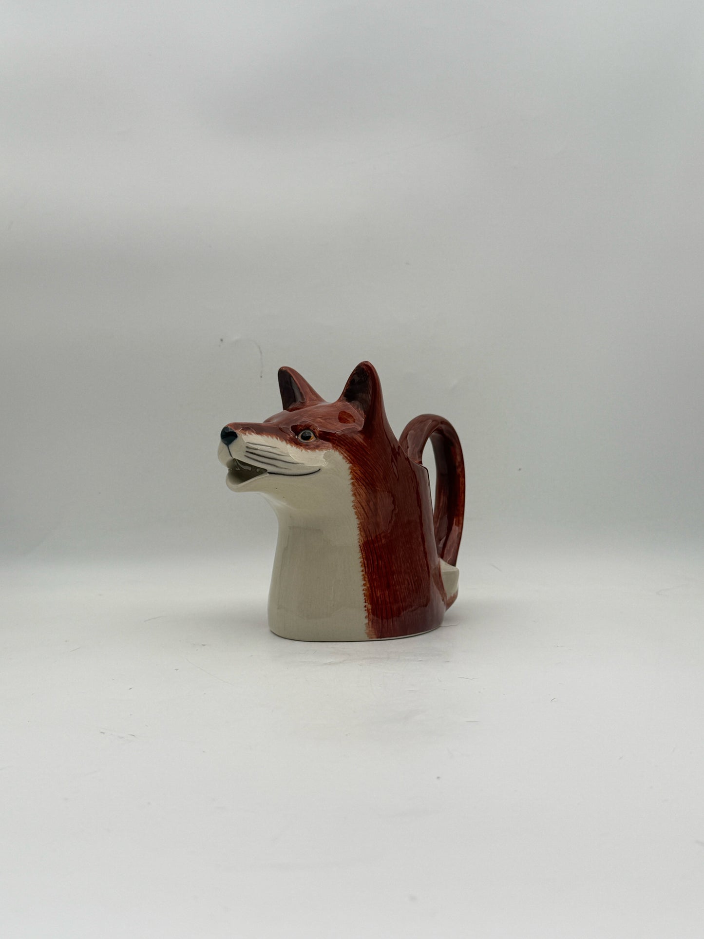 Quail Handpainted Fox Pitcher
