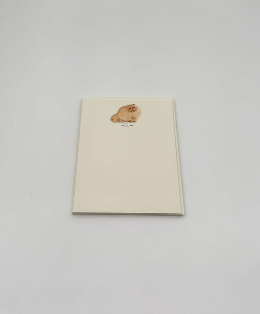 Cat Notecards – “MEOW”  Fluffy Orange Cat – Set of 6 by Fable & Sage