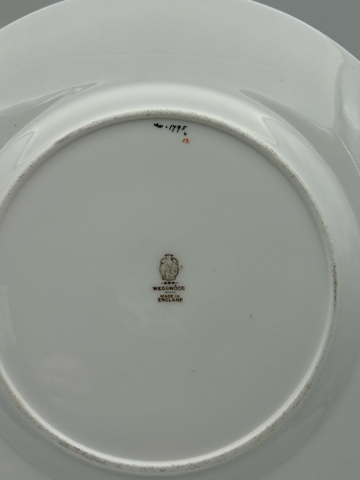 Wedgwood Kingswear (Aqua Scrolls) Dinner Plates- Set Of 12