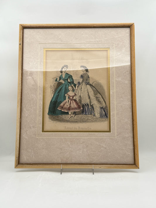 Victorian "Journal Des Demoiselles" Framed Fashion Plate