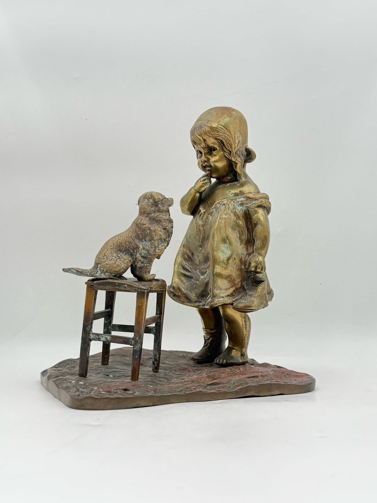Juan Clara Girl With Dog Art Sculpture
