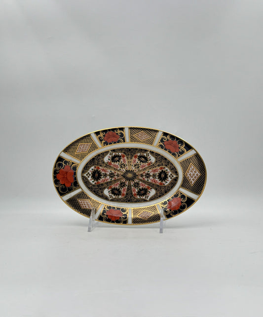 Royal Crown Derby Imari Style Oval Plate – England, Pattern 1128