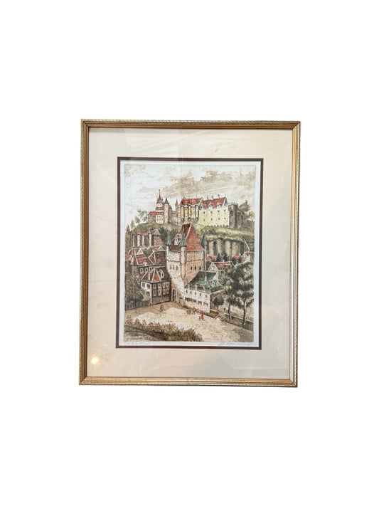 Framed And Signed Etching By Marianne Almary