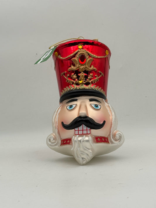 Red Nutcracker Head Christmas Ornament