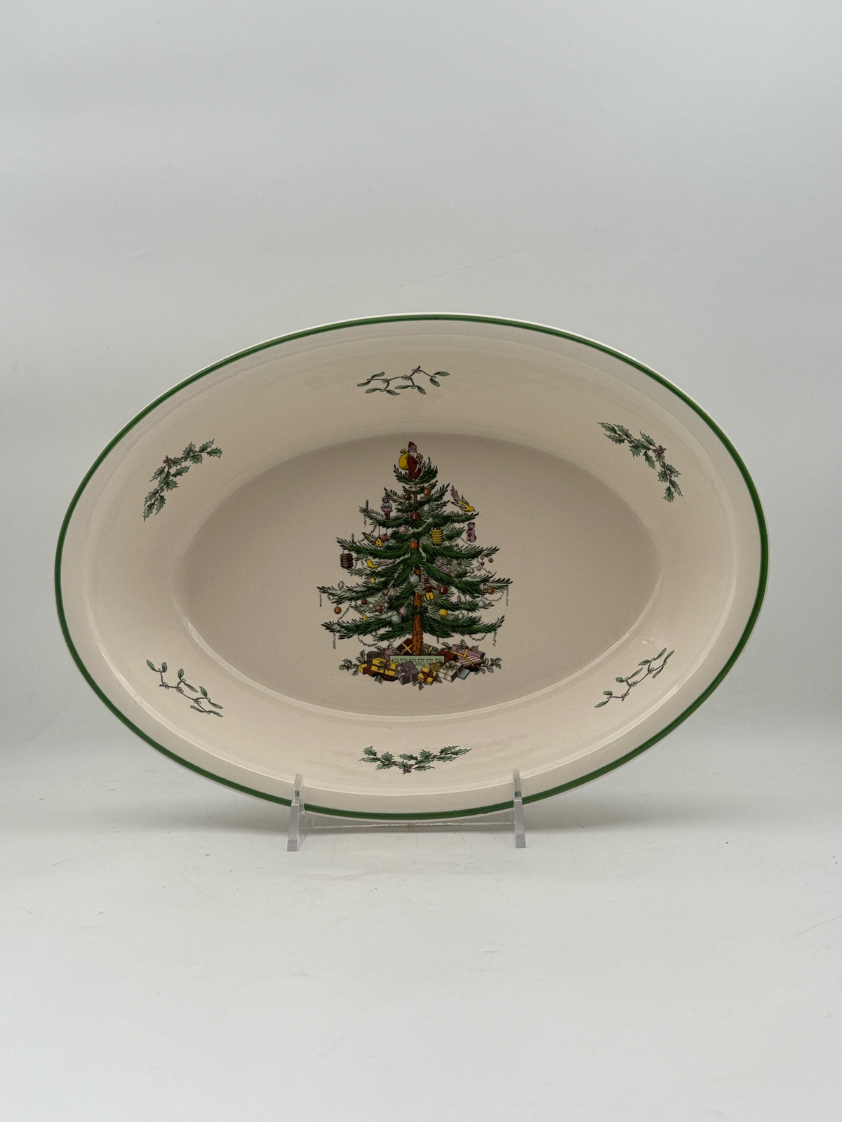 Spode Christmas Tree Oval Rimmed Serving Bowl
