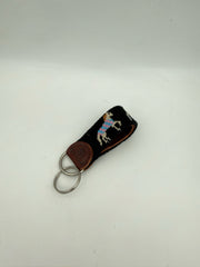 Needlepoint Keychain- Horse Racing