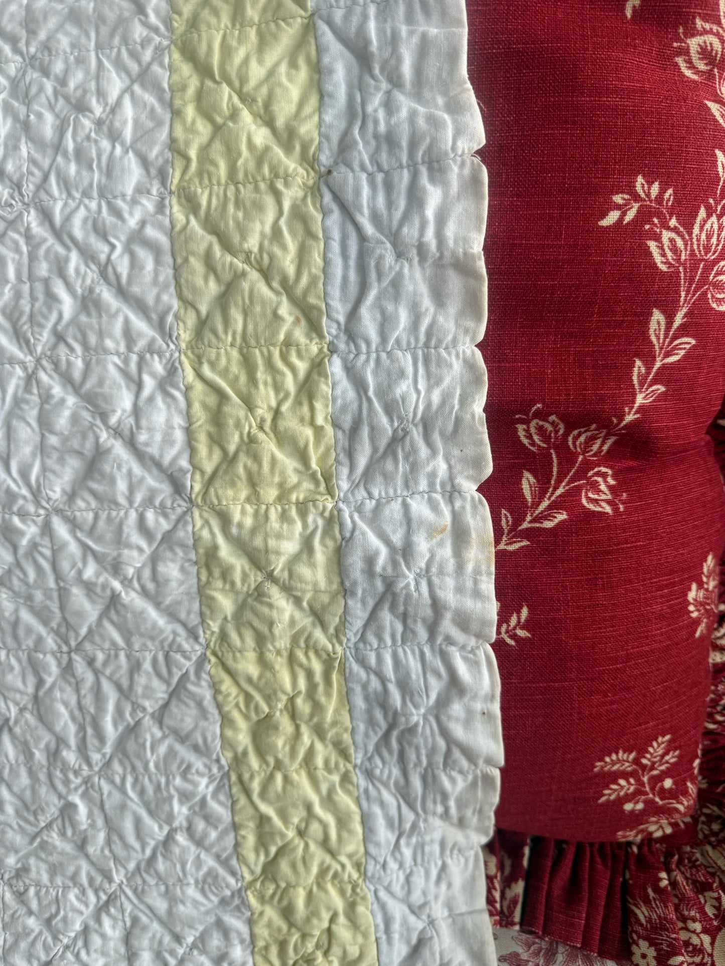 Vintage "Cathedral Window" Hand Stiched Quilt