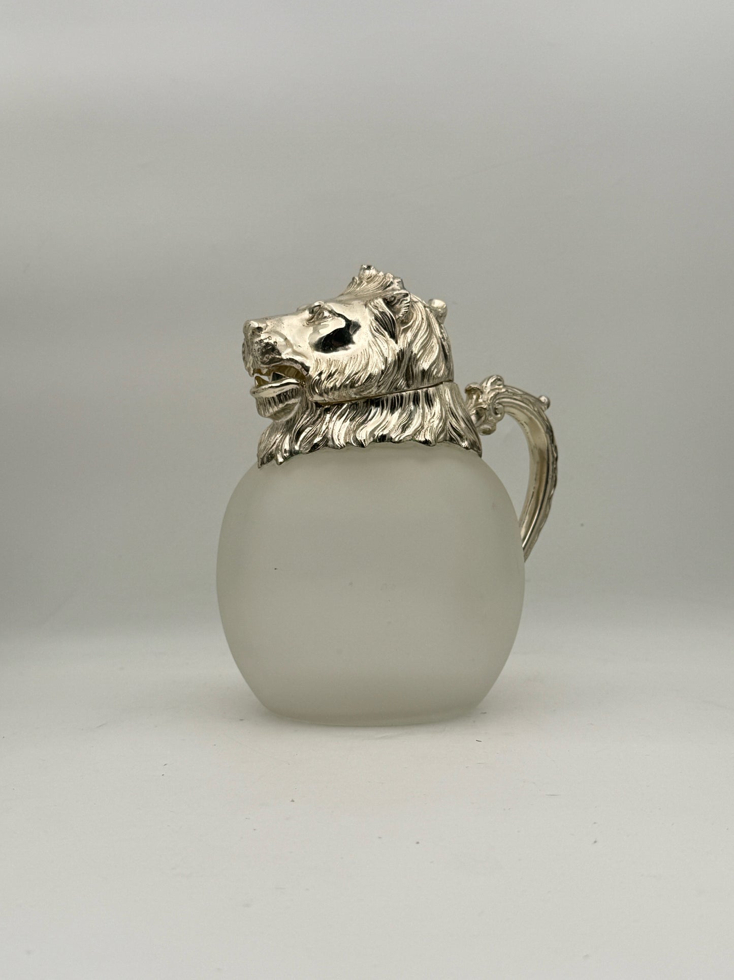 Vintage Carol Stupel Frosted Lion Head Pitcher