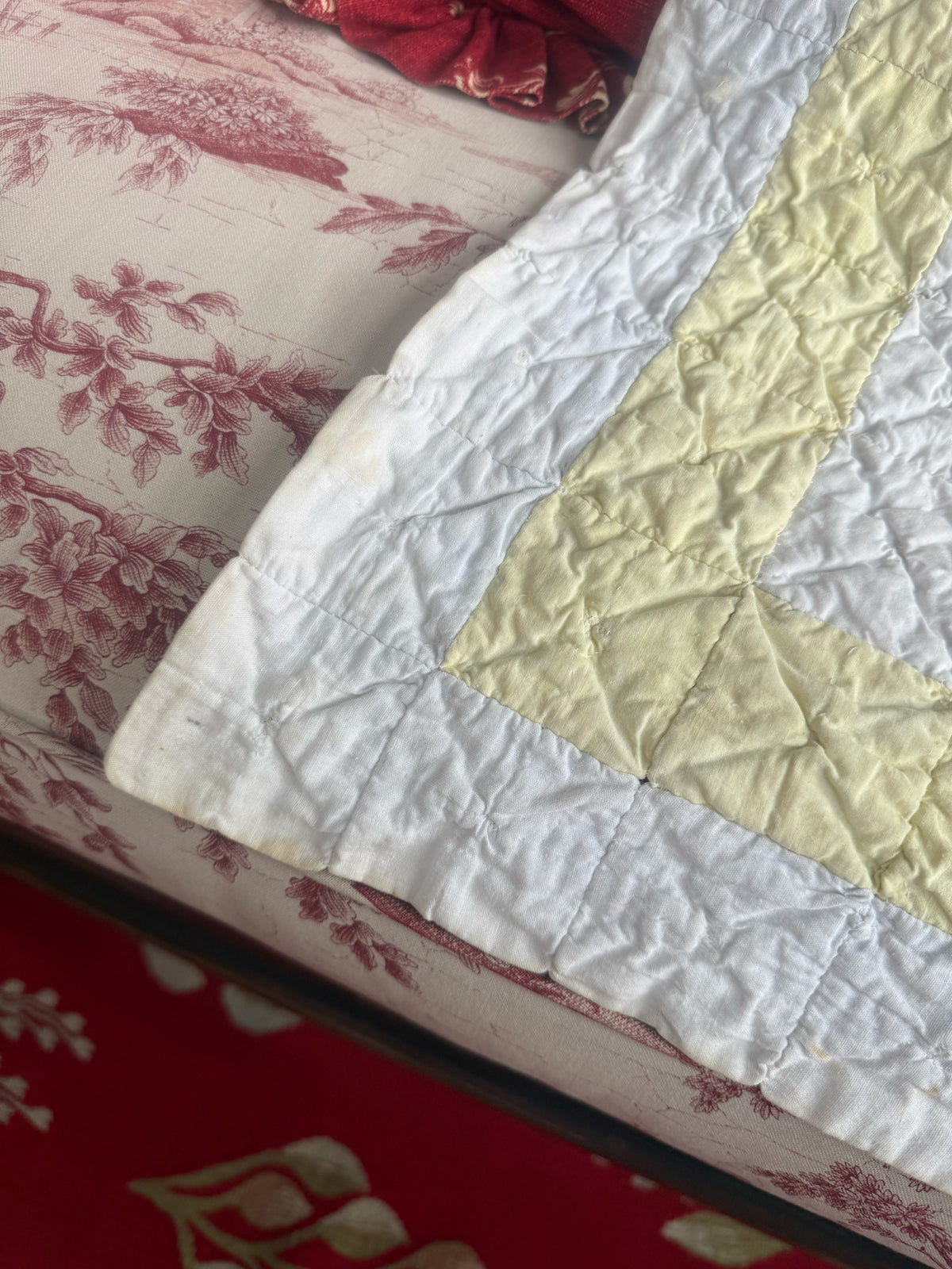 Vintage "Cathedral Window" Hand Stiched Quilt