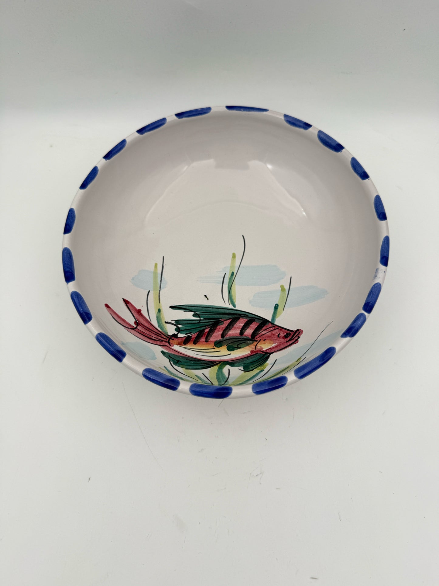 Vietri Al Mare  Handpainted Fish Bowls Made In Italy- Set Of 7