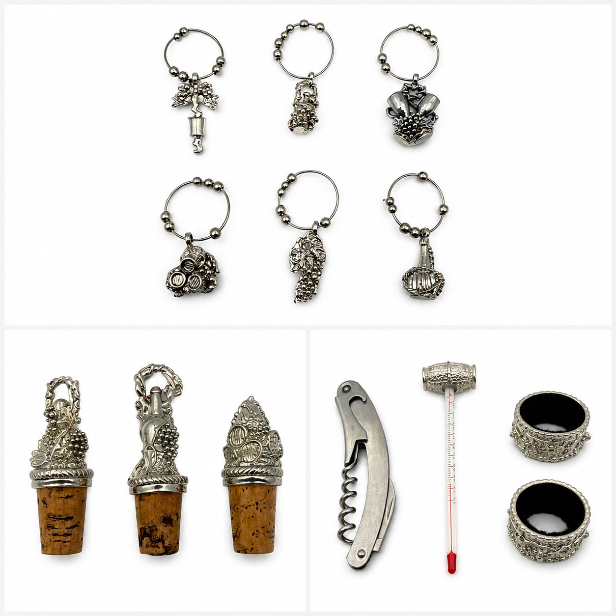 Wine Lovers Box Set- Charms, Thermometer, Collars, Corks, And Opener
