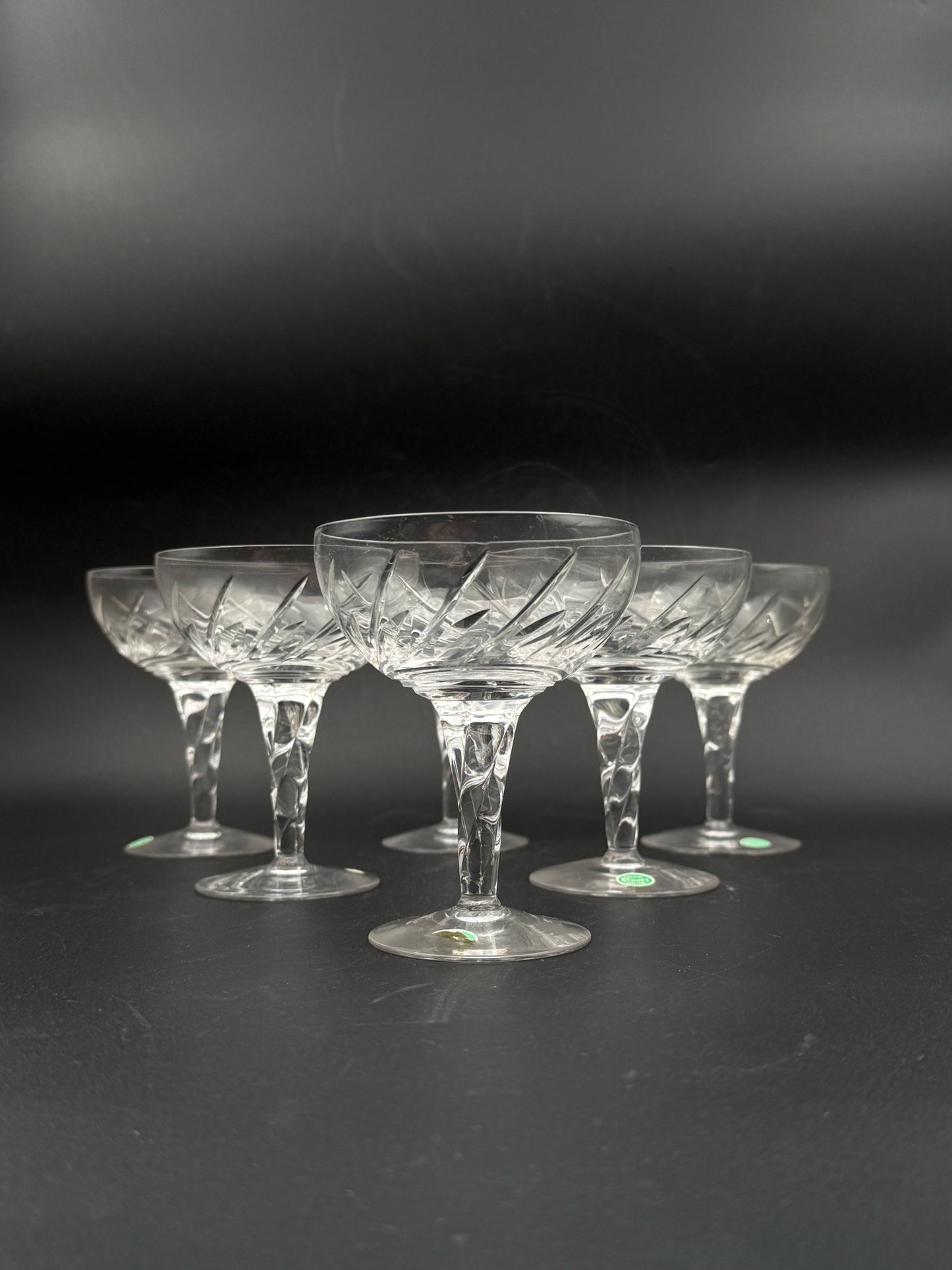 Stuart Coupe/Tall Sherbet Glasses "Lyric"  Pattern- Set Of 6