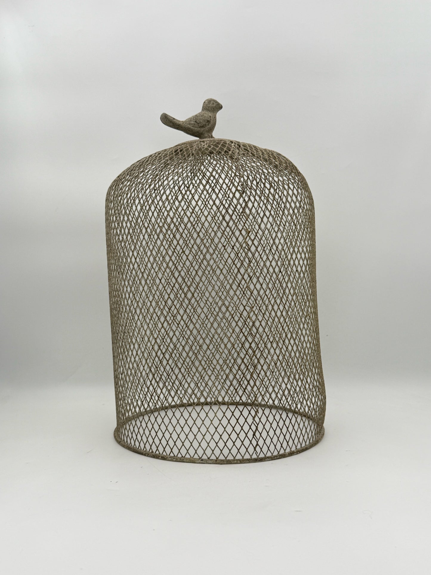 Metal Candle Cover With Sparrow Bird Handle