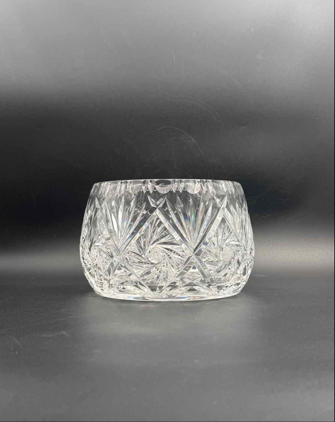 Vintage Brilliant Cut Crystal Glass Bowl Elegant Decor