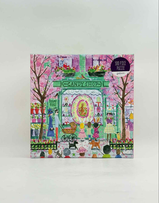Michael Storrings Easter Candy Shop 500 Piece Puzzle Spring Scene Art
