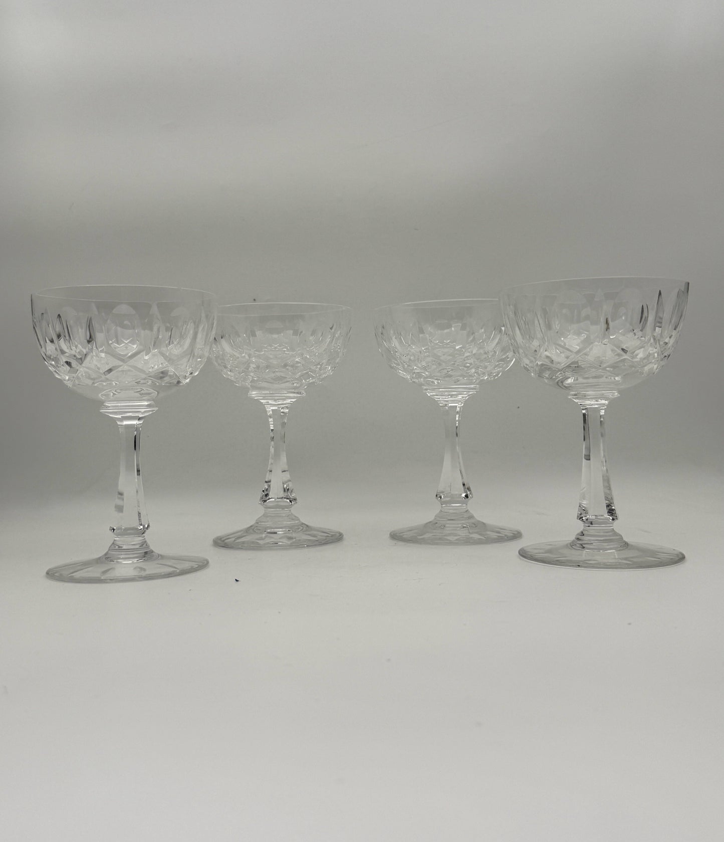 Josair Mont Clair Cut Crystal Champagne Coups- Set Of Four