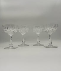 Josair Mont Claire Cut Crystal Champagne Coups- Set Of Four
